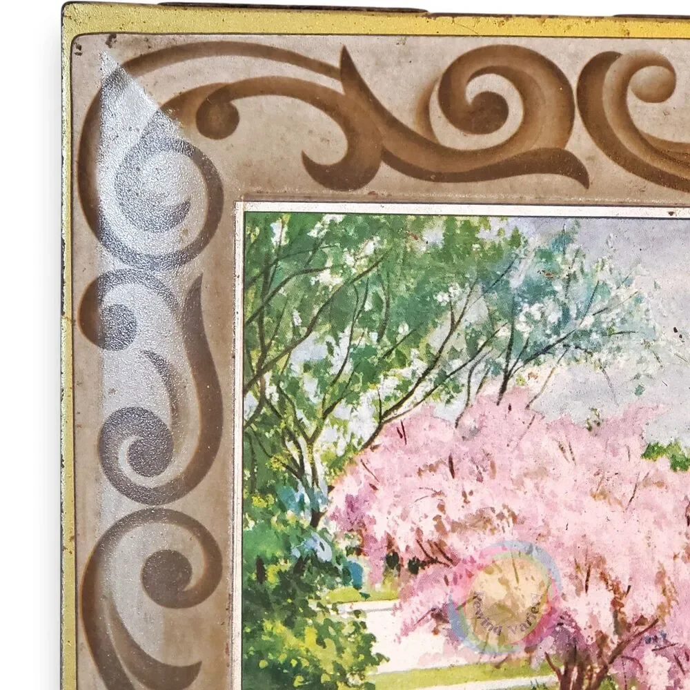 Large Vtg Sunshine Biscuits Tin - DC Capitol & Cherry Blossoms